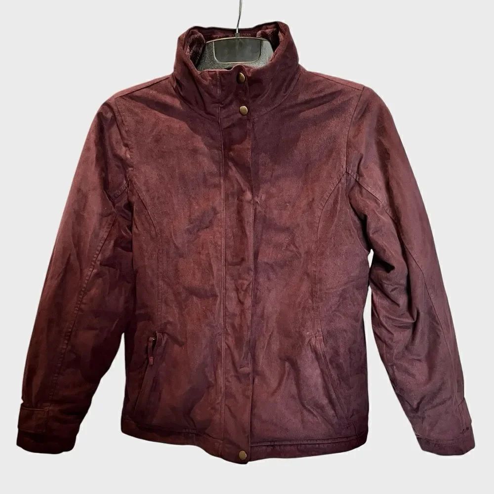 L.L. Bean Women's Faux Suede Insulated Jacket Burgundy Size XS Reg